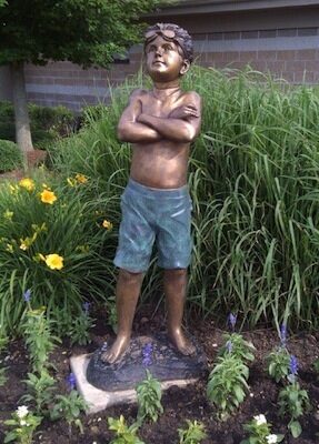 "Swim Time (Boy Swimmer)" Limited Edition Bronze Garden Statue - Approx. 52" High