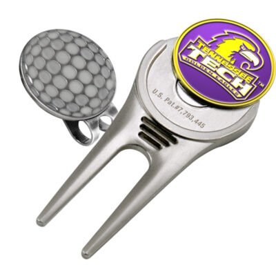 Tennessee Tech Golden Eagles Divot Tool Hat Clip with Golf Ball Marker (Set of 2)