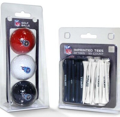 Tennessee Titans Golf Tees and Golf Balls Pack (50 Tees / 3 Balls)