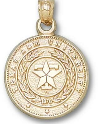 Texas A & M Aggies Polished "Seal" Pendant - 10KT Gold Jewelry