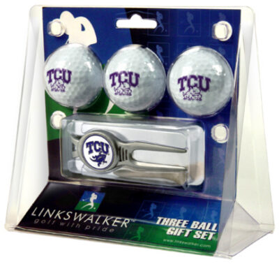 Texas Christian Horned Frogs 3 Ball Golf Gift Pack with Kool Tool