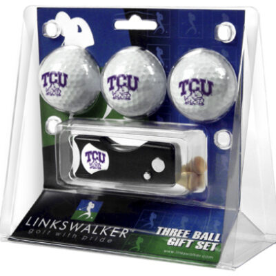 Texas Christian Horned Frogs 3 Golf Ball Gift Pack with Spring Action Tool