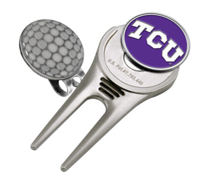 Texas Christian Horned Frogs Divot Tool Hat Clip with Golf Ball Marker (Set of 2)