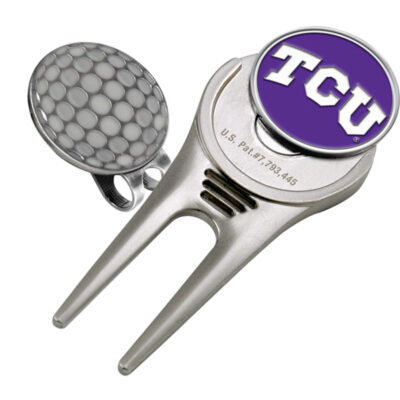 Texas Christian Horned Frogs Divot Tool Hat Clip with Golf Ball Marker (Set of 2)