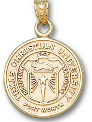 Texas Christian Horned Frogs "Seal" Pendant - 10KT Gold Jewelry