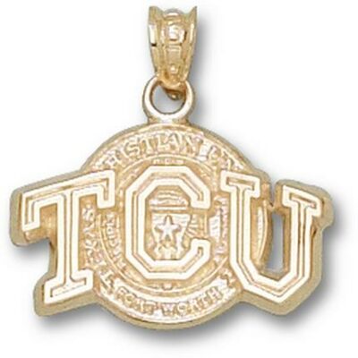 Texas Christian Horned Frogs "TCU with Seal" Pendant - 10KT Gold Jewelry