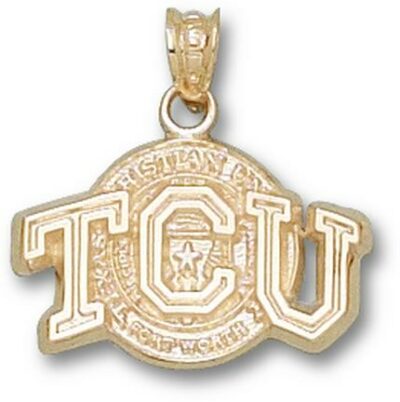 Texas Christian Horned Frogs "TCU with Seal" Pendant - 10KT Gold Jewelry