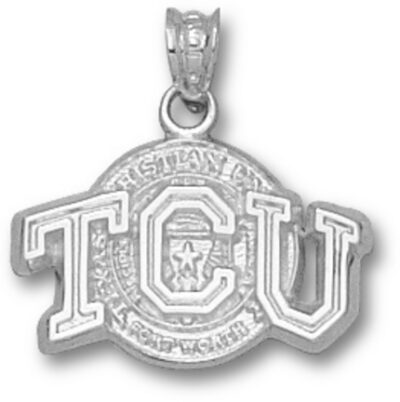 Texas Christian Horned Frogs "TCU with Seal" Pendant - Sterling Silver Jewelry