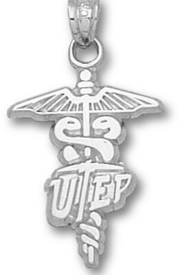 Texas (El Paso) Miners "UTEP with Caduceus" Pendant - Sterling Silver Jewelry