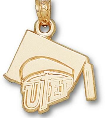 Texas (El Paso) Miners "UTEP with Graduation Cap" Pendant - 10KT Gold Jewelry