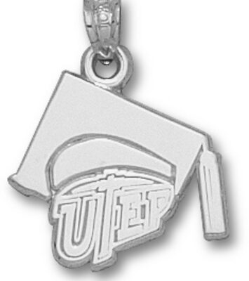 Texas (El Paso) Miners "UTEP with Graduation Cap" Pendant - Sterling Silver Jewelry