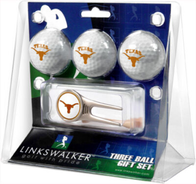 Texas Longhorns 3 Golf Ball Gift Pack with Cap Tool