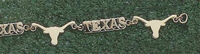 Texas Longhorns Alternating "Longhorn and Texas" 7.5" Bracelet - 14KT Gold Jewelry