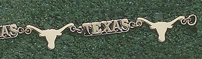 Texas Longhorns Alternating "Longhorn and Texas" 7.5" Bracelet - 14KT Gold Jewelry