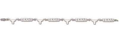 Texas Longhorns Alternating "Longhorn and Texas" 7.5" Bracelet - Sterling Silver Jewelry