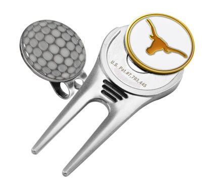 Texas Longhorns Divot Tool Hat Clip with Golf Ball Marker (Set of 2)