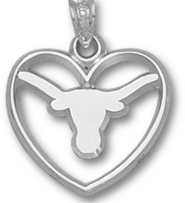 Texas Longhorns "Longhorn" Heart Pendant - Sterling Silver Jewelry