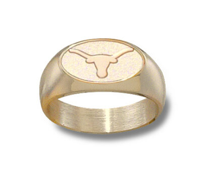 Texas Longhorns Oval "Longhorn" 3/8" Men's Ring - 10KT Gold Jewelry (Size 10 1/2)