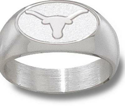 Texas Longhorns Oval "Longhorn" 3/8" Men's Ring - Sterling Silver Jewelry (Size 10 1/2)