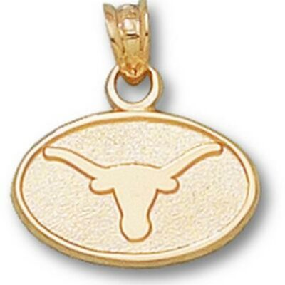 Texas Longhorns Oval "Longhorn" 3/8" Pendant - 14KT Gold Jewelry