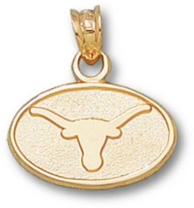 Texas Longhorns Oval "Longhorn" 3/8" Pendant - 14KT Gold Jewelry