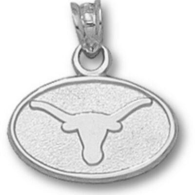 Texas Longhorns Oval "Longhorn" 3/8" Pendant - Sterling Silver Jewelry