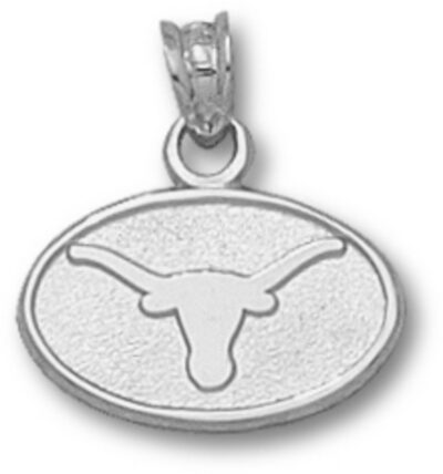 Texas Longhorns Oval "Longhorn" 3/8" Pendant - Sterling Silver Jewelry