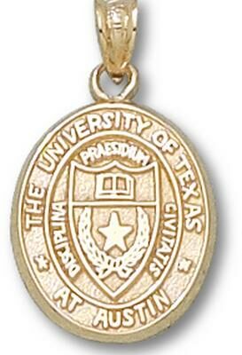 Texas Longhorns Oval "Seal" 5/8" Pendant - 10KT Gold Jewelry