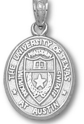 Texas Longhorns Oval "Seal" 5/8" Pendant - Sterling Silver Jewelry