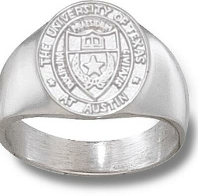 Texas Longhorns Oval "Seal" Men's Ring Size 10 - Sterling Silver Jewelry