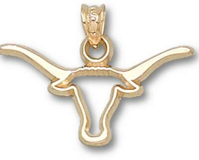 Texas Longhorns Pierced "Longhorn" 3/8" Pendant - 14KT Gold Jewelry