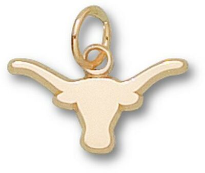 Texas Longhorns Solid "Longhorn" 1/4" Charm - 14KT Gold Jewelry