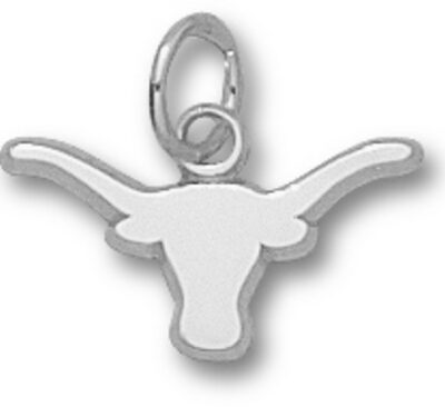 Texas Longhorns Solid "Longhorn" 1/4" Charm - Sterling Silver Jewelry