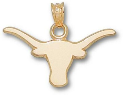 Texas Longhorns Solid "Longhorn" 3/8" Pendant- 14KT Gold Jewelry