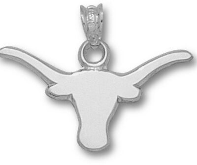 Texas Longhorns Solid "Longhorn" 3/8" Pendant - Sterling Silver Jewelry