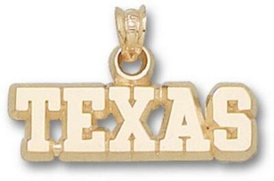 Texas Longhorns "Texas" 1/4" Pendant - 14KT Gold Jewelry