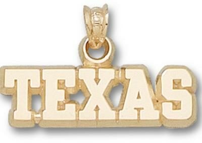 Texas Longhorns "Texas" 1/4" Pendant - 14KT Gold Jewelry