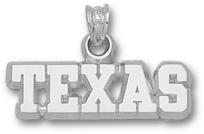 Texas Longhorns "Texas" 1/4" Pendant - Sterling Silver Jewelry