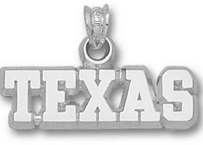 Texas Longhorns "Texas" 1/4" Pendant - Sterling Silver Jewelry