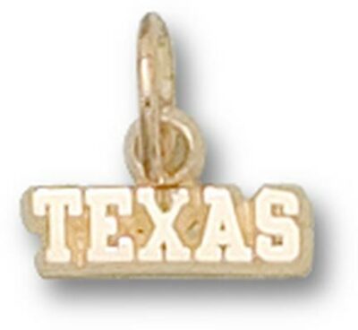 Texas Longhorns "Texas" 1/8" Charm - 10KT Gold Jewelry