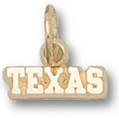 Texas Longhorns "Texas" 1/8" Charm - 10KT Gold Jewelry