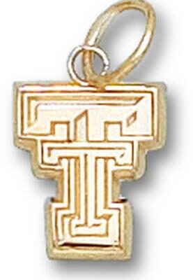 Texas Tech Red Raiders Flat "TT" 3/8" Charm - 14KT Gold Jewelry