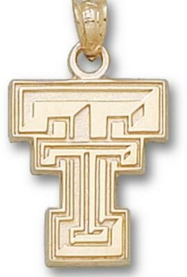 Texas Tech Red Raiders New Flat "TT" 5/8" Pendant - 14KT Gold Jewelry