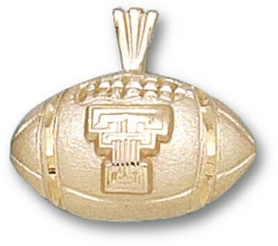 Texas Tech Red Raiders New "TT Football" Pendant - 10KT Gold Jewelry