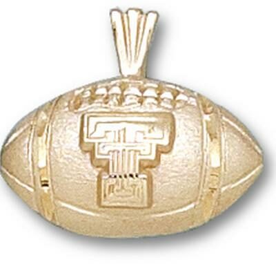 Texas Tech Red Raiders New "TT Football" Pendant - 10KT Gold Jewelry