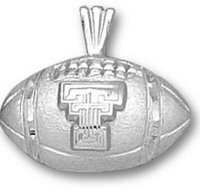 Texas Tech Red Raiders New "TT Football" Pendant - Sterling Silver Jewelry