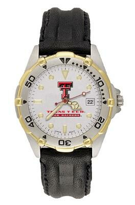 Texas Tech Red Raiders "TT" All Star Watch with Leather Band - Men's