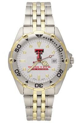 Texas Tech Red Raiders "TT" All Star Watch with Stainless Steel Band - Men's