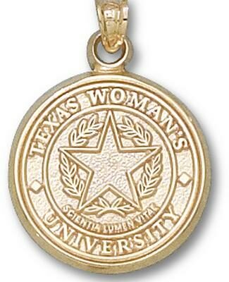 Texas Woman's University Pioneers "Seal" Pendant - 10KT Gold Jewelry