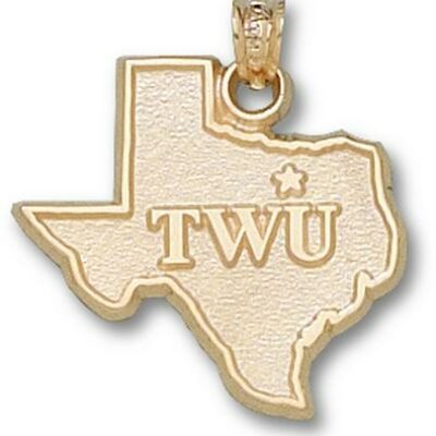 Texas Woman's University Pioneers "TWU Texas" Pendant - 10KT Gold Jewelry